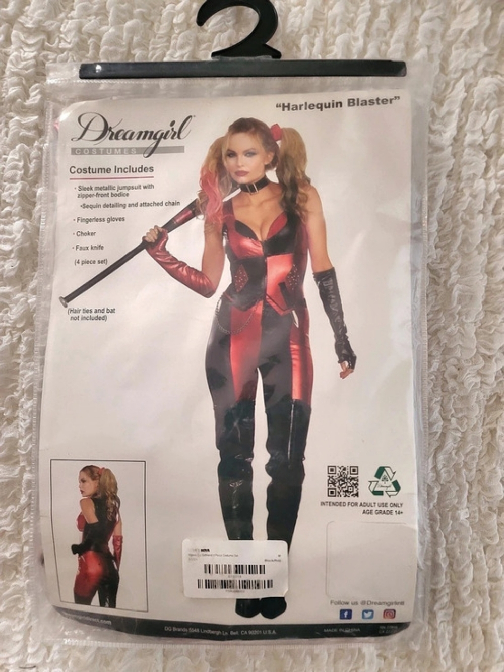Dreamgirl Harlequin Blaster Costume Red & Black Medium